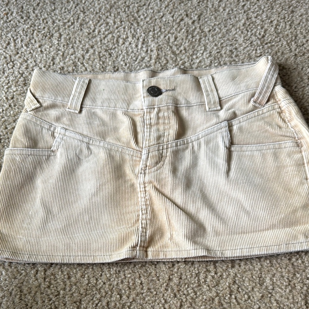 Corduroy Mini Skirt with Pockets
